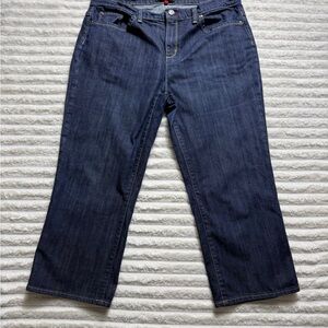 Talbots Straight Leg Jeans Blue Denim Dark Wash Button Zip Pockets Women